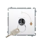 Simon Basic WMUL-0K01xx-1011 Łącznik jednobiegunowy z kluczem, 2 pozycyjny, „0-I” styk N/O. Możliwość wyjęcia klucza w każdej pozycji; biały