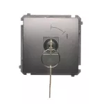 Simon Basic WMUL-0K01Px-J011 Łącznik chwilowy jednobiegunowy z kluczem, 2 pozycyjny, „0-I” styk N/O. Możliwość wyjęcia klucza tylko w pozycji 0; stal inox