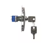 Simon Basic WMUL-0K01Px-J011 Łącznik chwilowy jednobiegunowy z kluczem, 2 pozycyjny, „0-I” styk N/O. Możliwość wyjęcia klucza tylko w pozycji 0; stal inox