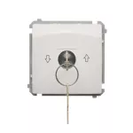 Simon Basic WMUL-0K04xx-1011 Łącznik roletowy z kluczem, 3 pozycyjny, „I-0-II” 2 styki N/O. Możliwość wyjęcia klucza w każdej pozycji; biały