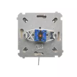 Simon Basic WMUL-0K04Px-9011 Łącznik chwilowy roletowy z kluczem, 3 pozycyjny, „I-0-II" 2 styki N/O. Możliwość wyjęcia klucza tylko w pozycji 0; beż