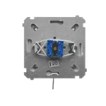 Simon Basic WMUL-0K04Px-H011 Łącznik chwilowy roletowy z kluczem, 3 pozycyjny, „I-0-II" 2 styki N/O. Możliwość wyjęcia klucza tylko w pozycji 0; satynowy