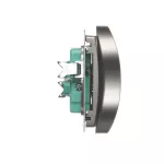 Simon Basic WMUW-00210M-H011 Gniazdo wtyczkowe podwójne z uziemieniem (moduł), Σ16A, 250V~, zaciski śrubowe; satynowy