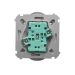 Simon Basic WMUW-00211M-J011 Gniazdo wtyczkowe podwójne z uziemieniem (moduł), z przesłonami torów prądowych, Σ16A, 250V~, zaciski śrubowe; stal inox