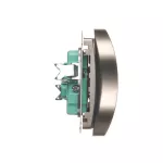 Simon Basic WMUW-00211M-H011 Gniazdo wtyczkowe podwójne z uziemieniem (moduł), z przesłonami torów prądowych, Σ16A, 250V~, zaciski śrubowe; satynowy