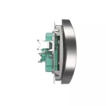 Simon Basic WMUW-00201M-H011 Gniazdo wtyczkowe podwójne bez uziemienia (moduł) z przesłonami torów prądowych, Σ16A, 250V~, zaciski śrubowe; satynowy