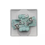 Simon Basic WMUW-10201x-J011 Gniazdo wtyczkowe bez uziemienia podwójne, monoblok, z przesłonami torów prądowych 16A, 250V~, zaciski śrubowe; stal inox Kompletne - nie do ramek