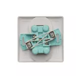 Simon Basic WMUW-10201x-H011 Gniazdo wtyczkowe bez uziemienia podwójne, monoblok, z przesłonami torów prądowych 16A, 250V~, zaciski śrubowe; satynowy Kompletne - nie do ramek