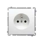 Simon Basic WMUW-00110x-1021 Gniazdo wtyczkowe z uziemieniem (moduł) 16A, 250V~, zaciski śrubowe; biały