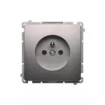 Simon Basic WMUW-00110x-J021 Gniazdo wtyczkowe z uziemieniem (moduł) 16A, 250V~, zaciski śrubowe; stal inox