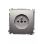 Simon Basic WMUW-00110x-H021 Gniazdo wtyczkowe z uziemieniem (moduł) 16A, 250V~, zaciski śrubowe; satynowy
