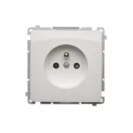 Simon Basic WMUW-00111x-1021 Gniazdo wtyczkowe z uziemieniem (moduł), z przesłonami torów prądowych, 16A, 250V~, zaciski śrubowe; biały