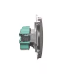 Simon Basic WMUW-00111x-J021 Gniazdo wtyczkowe z uziemieniem (moduł), z przesłonami torów prądowych, 16A, 250V~, zaciski śrubowe; stal inox