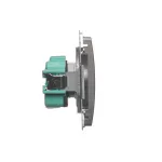 Simon Basic WMUW-00111x-H021 Gniazdo wtyczkowe z uziemieniem (moduł), z przesłonami torów prądowych, 16A, 250V~, zaciski śrubowe; satynowy