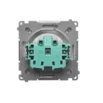 Simon Basic WMUW-00111x-H021 Gniazdo wtyczkowe z uziemieniem (moduł), z przesłonami torów prądowych, 16A, 250V~, zaciski śrubowe; satynowy