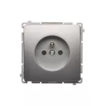 Simon Basic WMUW-00110C-J021 Gniazdo wtyczkowe z uziemieniem (moduł) 16A, 250V~, szybkozłącza; stal inox