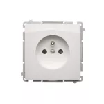 Simon Basic WMUW-00111C-1021 Gniazdo wtyczkowe pojedyncze z uziemieniem (moduł) 16A, 250V~ z przesłonami torów prądowych, szybkozłącza; biały