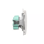 Simon Basic WMUW-00111C-1021 Gniazdo wtyczkowe pojedyncze z uziemieniem (moduł) 16A, 250V~ z przesłonami torów prądowych, szybkozłącza; biały