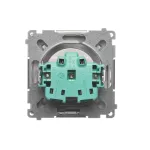 Simon Basic WMUW-00100x-J021 Gniazdo wtyczkowe bez uziemienia (moduł) 16A, 250V~, zaciski śrubowe; stal inox