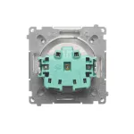 Simon Basic WMUW-00101x-1021 Gniazdo wtyczkowe bez uziemienia (moduł), z przesłonami torów prądowych 16A, 250V~, zaciski śrubowe; biały