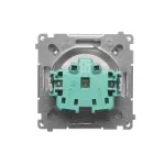 Simon Basic WMUW-00101x-J021 Gniazdo wtyczkowe bez uziemienia (moduł), z przesłonami torów prądowych 16A, 250V~, zaciski śrubowe; stal inox