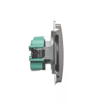 Simon Basic WMUW-00101x-H021 Gniazdo wtyczkowe bez uziemienia (moduł), z przesłonami torów prądowych 16A, 250V~, zaciski śrubowe; satynowy