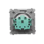 Simon Basic WMUW-00101x-H021 Gniazdo wtyczkowe bez uziemienia (moduł), z przesłonami torów prądowych 16A, 250V~, zaciski śrubowe; satynowy