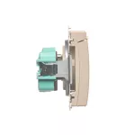 Simon Basic WMUW-50110x-9021 Gniazdo wtyczkowe z uziemieniem (moduł), bryzgoszczelne IP44, 16A, 250V~, zaciski śrubowe; beż