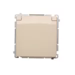 Simon Basic WMUW-50111x-9021 Gniazdo wtyczkowe z uziemieniem (moduł), z przesłonami torów prądowych, bryzgoszczelne IP44, 16A, 250V~, zaciski śrubowe; beż