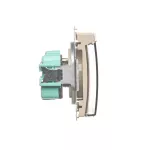 Simon Basic WMUW-53110x-9021 Gniazdo wtyczkowe z uziemieniem, bryzgoszczelne IP44 (moduł) 16A, 250V~, zaciski śrubowe. Klapka transparentna; beż