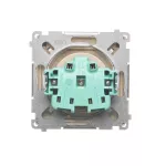 Simon Basic WMUW-53110x-9021 Gniazdo wtyczkowe z uziemieniem, bryzgoszczelne IP44 (moduł) 16A, 250V~, zaciski śrubowe. Klapka transparentna; beż