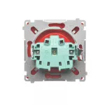 Simon Basic WMUW-53111x-A021 Gniazdo wtyczkowe z uziemieniem, z przesł. torów prądowych, bryzgoszczelne IP44 (moduł) 16A, 250V~, zaciski śrubowe, klapka transp.; czerwone