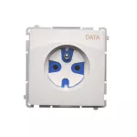 Simon Basic WMUW-01111x-1011 Gniazdo wtyczkowe DATA z uziemieniem i kluczem uprawniającym (moduł) 16A, 250V~, zaciski śrubowe; biały