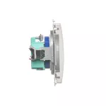 Simon Basic WMUW-01111x-1011 Gniazdo wtyczkowe DATA z uziemieniem i kluczem uprawniającym (moduł) 16A, 250V~, zaciski śrubowe; biały