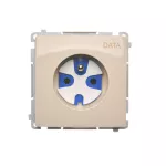 Simon Basic WMUW-01111x-9011 Gniazdo wtyczkowe DATA z uziemieniem i kluczem uprawniającym (moduł) 16A, 250V~, zaciski śrubowe; beż