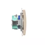 Simon Basic WMUW-01111x-9011 Gniazdo wtyczkowe DATA z uziemieniem i kluczem uprawniającym (moduł) 16A, 250V~, zaciski śrubowe; beż