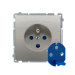 Simon Basic WMUW-01111x-H011 Gniazdo wtyczkowe DATA z uziemieniem i kluczem uprawniającym (moduł) 16A, 250V~, zaciski śrubowe; satynowy