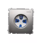 Simon Basic WMUW-01111x-H011 Gniazdo wtyczkowe DATA z uziemieniem i kluczem uprawniającym (moduł) 16A, 250V~, zaciski śrubowe; satynowy
