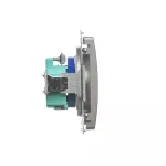 Simon Basic WMUW-01111x-H011 Gniazdo wtyczkowe DATA z uziemieniem i kluczem uprawniającym (moduł) 16A, 250V~, zaciski śrubowe; satynowy