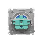 Simon Basic WMUW-01111x-H011 Gniazdo wtyczkowe DATA z uziemieniem i kluczem uprawniającym (moduł) 16A, 250V~, zaciski śrubowe; satynowy