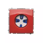 Simon Basic WMUW-01111x-A011 Gniazdo wtyczkowe DATA z uziemieniem i kluczem uprawniającym (moduł) 16A, 250V~, zaciski śrubowe; czerwone