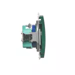 Simon Basic WMUW-01111x-Z011 Gniazdo wtyczkowe DATA z uziemieniem i kluczem uprawniającym (moduł) 16A, 250V~, zaciski śrubowe; zielone