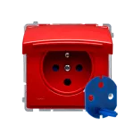 Simon Basic WMUW-51111x-A011 Gniazdo DATA do wersji IP44 z kluczem upraw. (moduł) 16A, 250V~, zaciski śrub., napis DATA na klapce; czerwone Wymagana uszczelka ramki