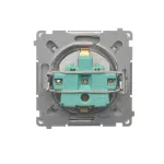 Simon Basic WMUW-02110x-J011 Gniazdo wtyczkowe z uziemieniem Schuko (moduł) 16A, 250V~, zaciski śrubowe; stal inox