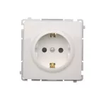 Simon Basic WMUW-02111x-1011 Gniazdo wtyczkowe z uziemieniem Schuko (moduł) z przesłonami torów prądowych,16A, 250V~, zaciski śrubowe; biały