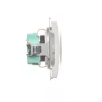 Simon Basic WMUW-02111x-1011 Gniazdo wtyczkowe z uziemieniem Schuko (moduł) z przesłonami torów prądowych,16A, 250V~, zaciski śrubowe; biały