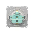 Simon Basic WMUW-02111x-1011 Gniazdo wtyczkowe z uziemieniem Schuko (moduł) z przesłonami torów prądowych,16A, 250V~, zaciski śrubowe; biały