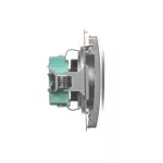 Simon Basic WMUW-02111x-H011 Gniazdo wtyczkowe z uziemieniem Schuko (moduł) z przesłonami torów prądowych,16A, 250V~, zaciski śrubowe; satynowy