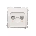 Simon Basic WMUA-02100z-1011 Gniazdo antenowe R-TV przelotowe 10 dB (moduł), 1x wejście: 5–862 MHz; biały