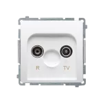 Simon Basic WMUA-01100z-1011 Gniazdo antenowe R-TV zakończeniowe do gniazd przelotowych (moduł), 1x wejście: 5–862 MHz; biały